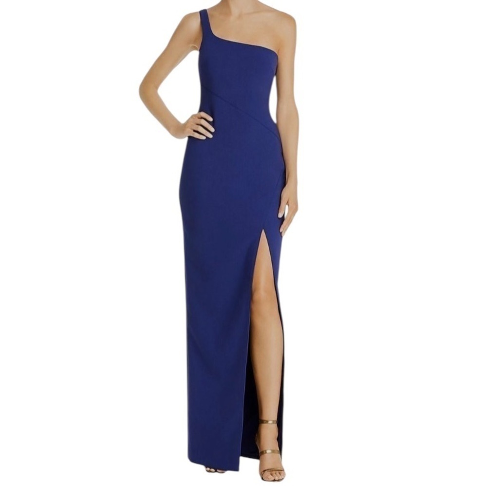 Revolve Likely NWT Camden One Shoulder Thigh Slit Long Maxi Gown Blue Size 10